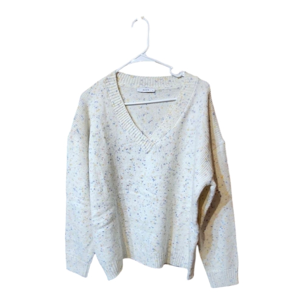 Ricki's Cream Speckled V Neck Sweater Size XL - Picture 3 of 9